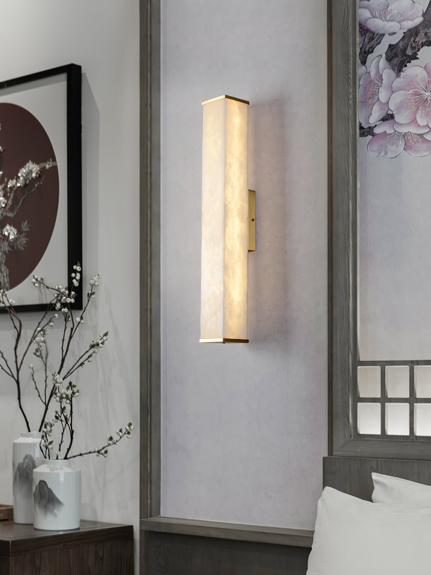 Alabaster Cuboid Wall Light