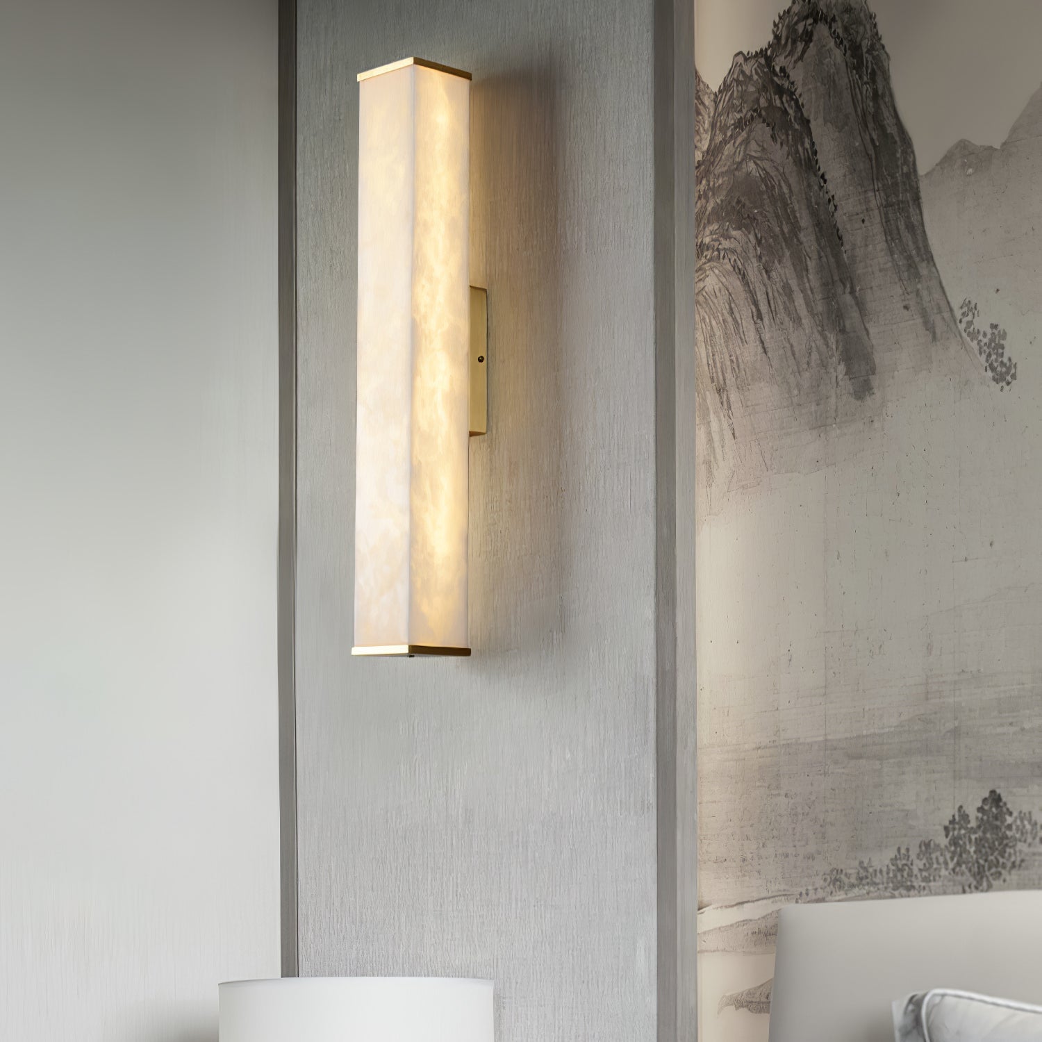 Alabaster Cuboid Wall Light