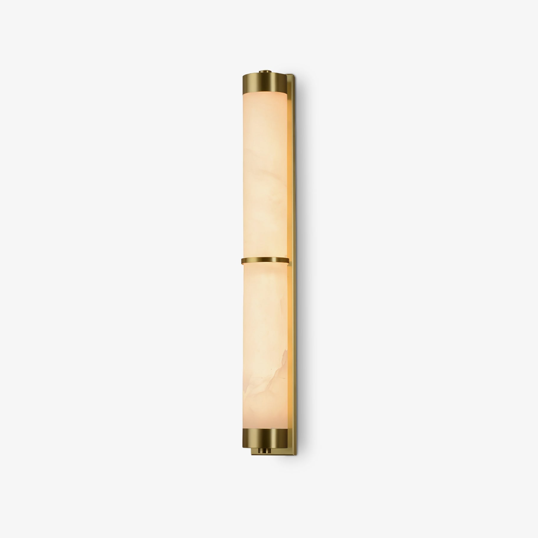 Alabaster Cylindra Brass Wall Light