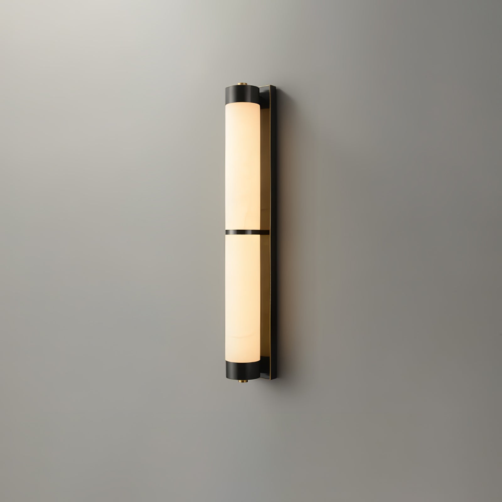 Alabaster Cylindra Brass Wall Light