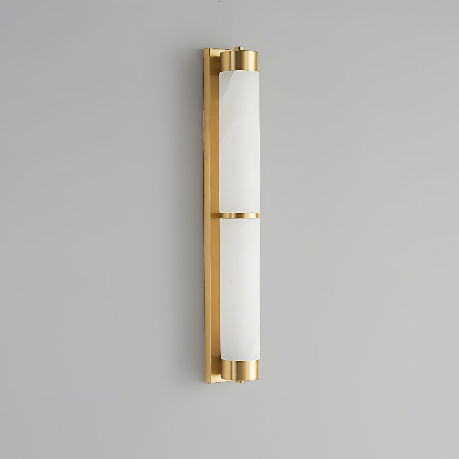 Alabaster Cylindra Brass Wall Light