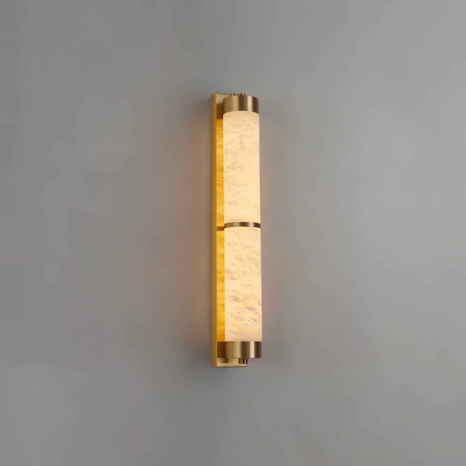 Alabaster Cylindra Brass Wall Light