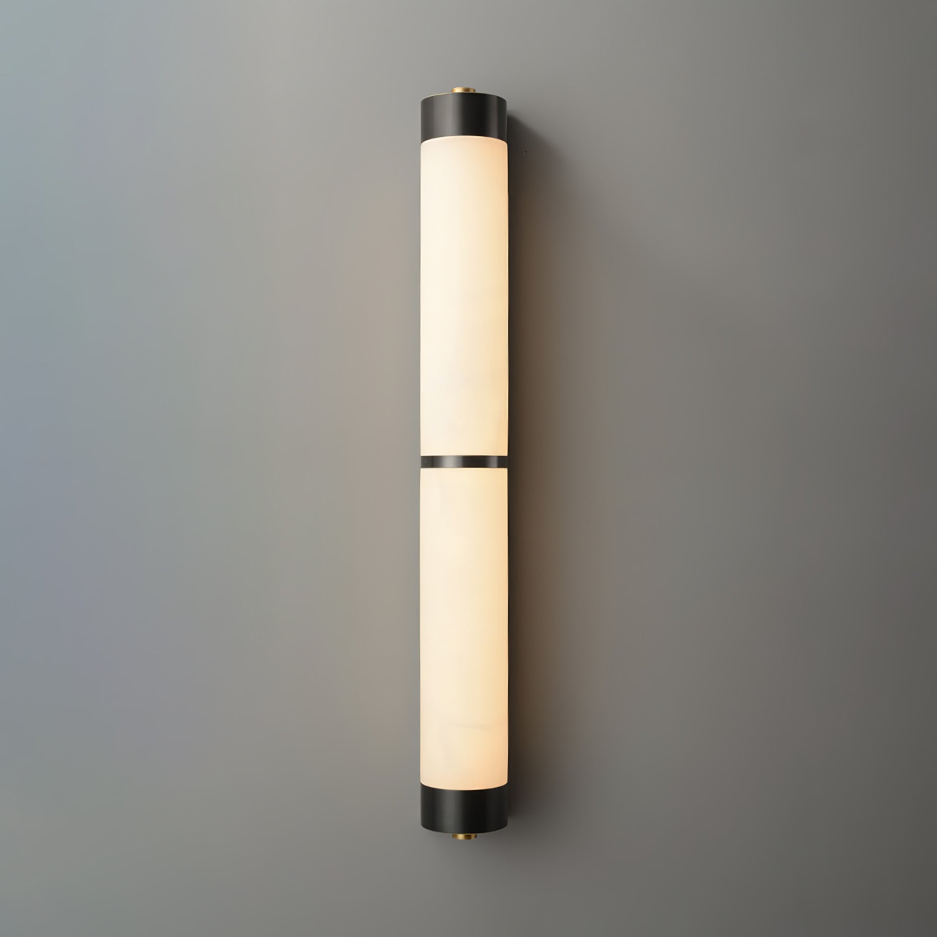 Alabaster Cylindra Brass Wall Light