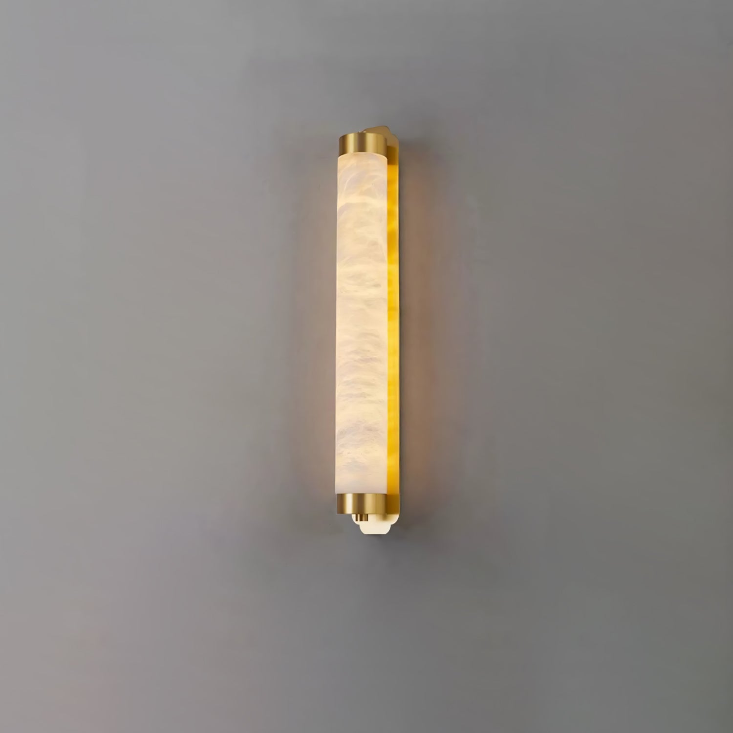 Alabaster Cylindra Brass Wall Light