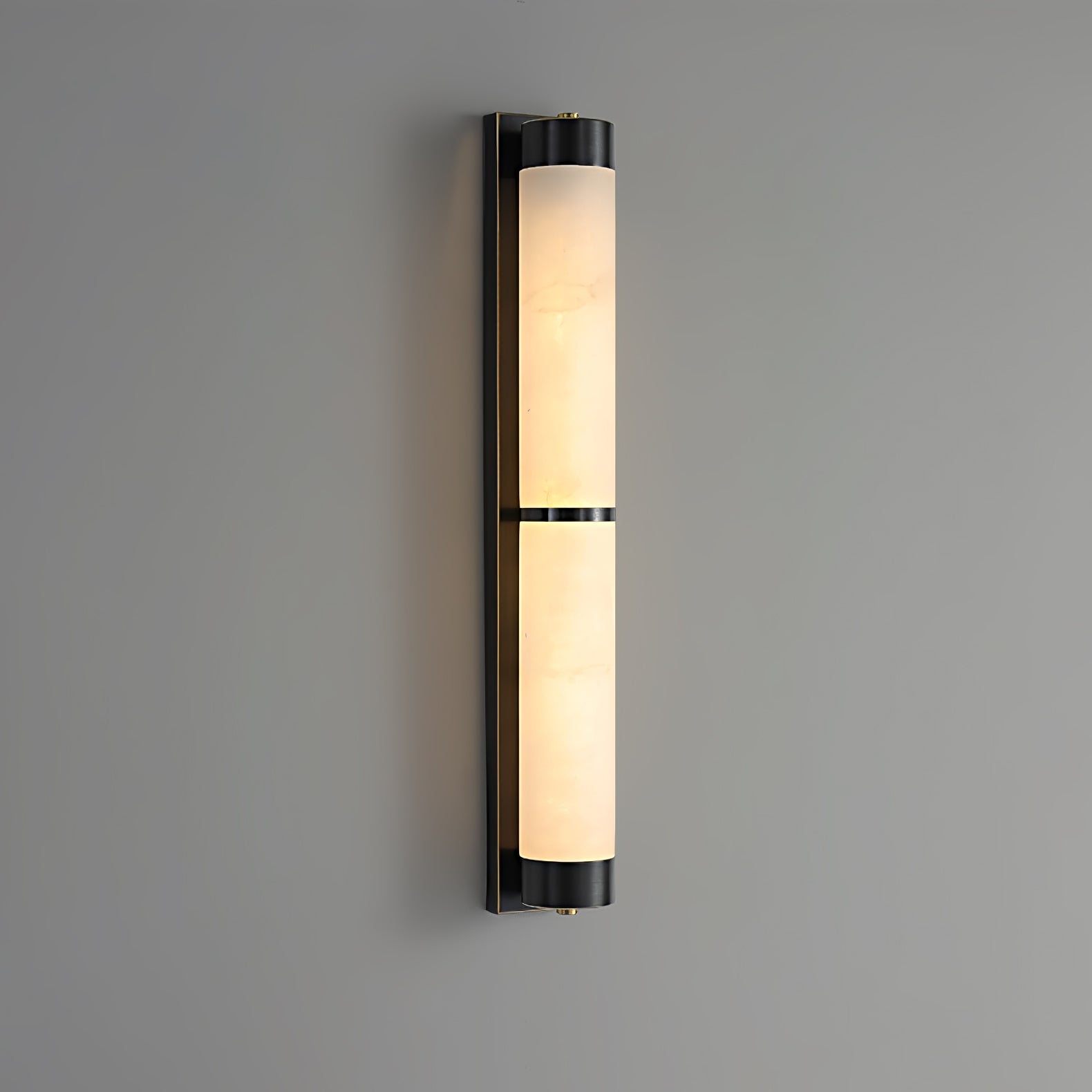 Alabaster Cylindra Brass Wall Light