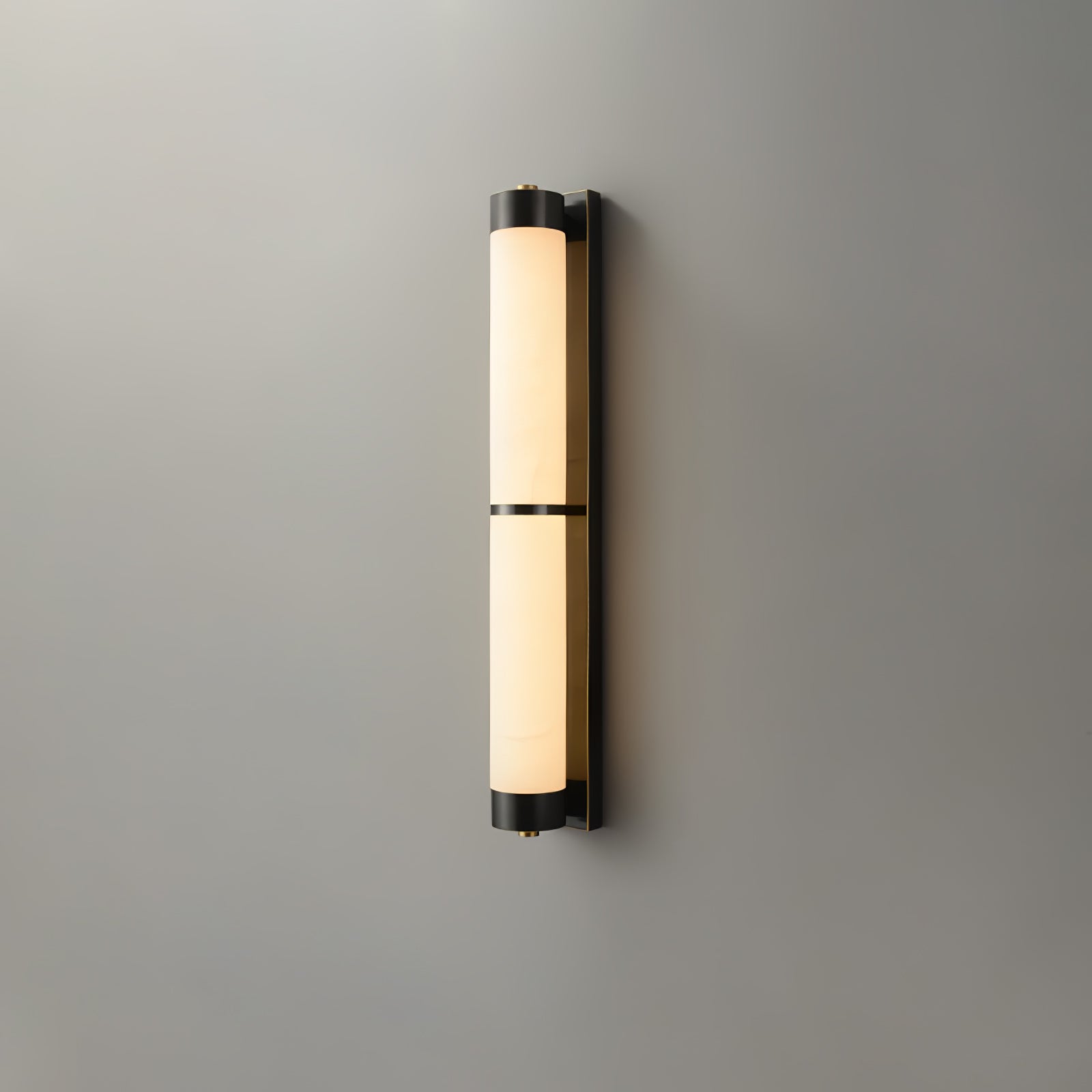 Alabaster Cylindra Brass Wall Light