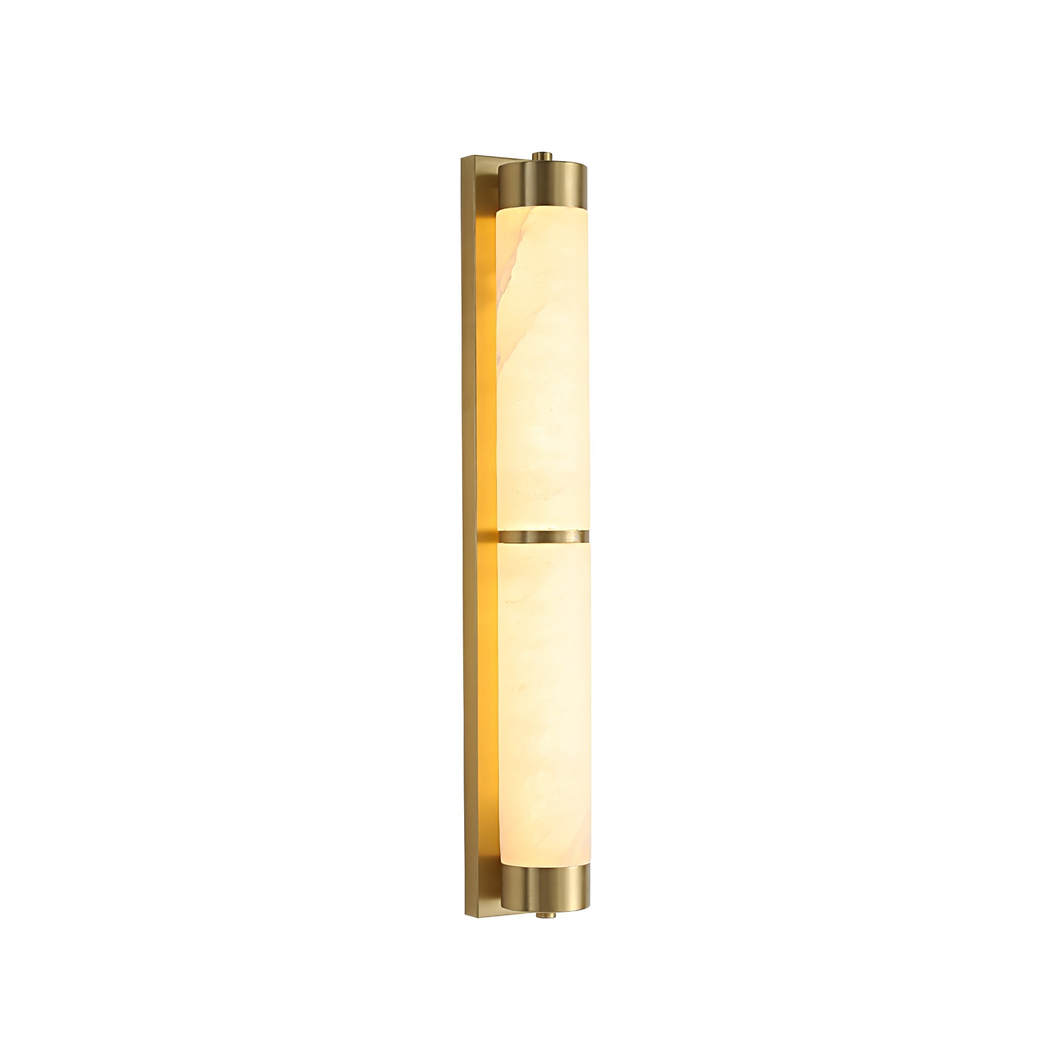 Alabaster Cylindra Brass Wall Light