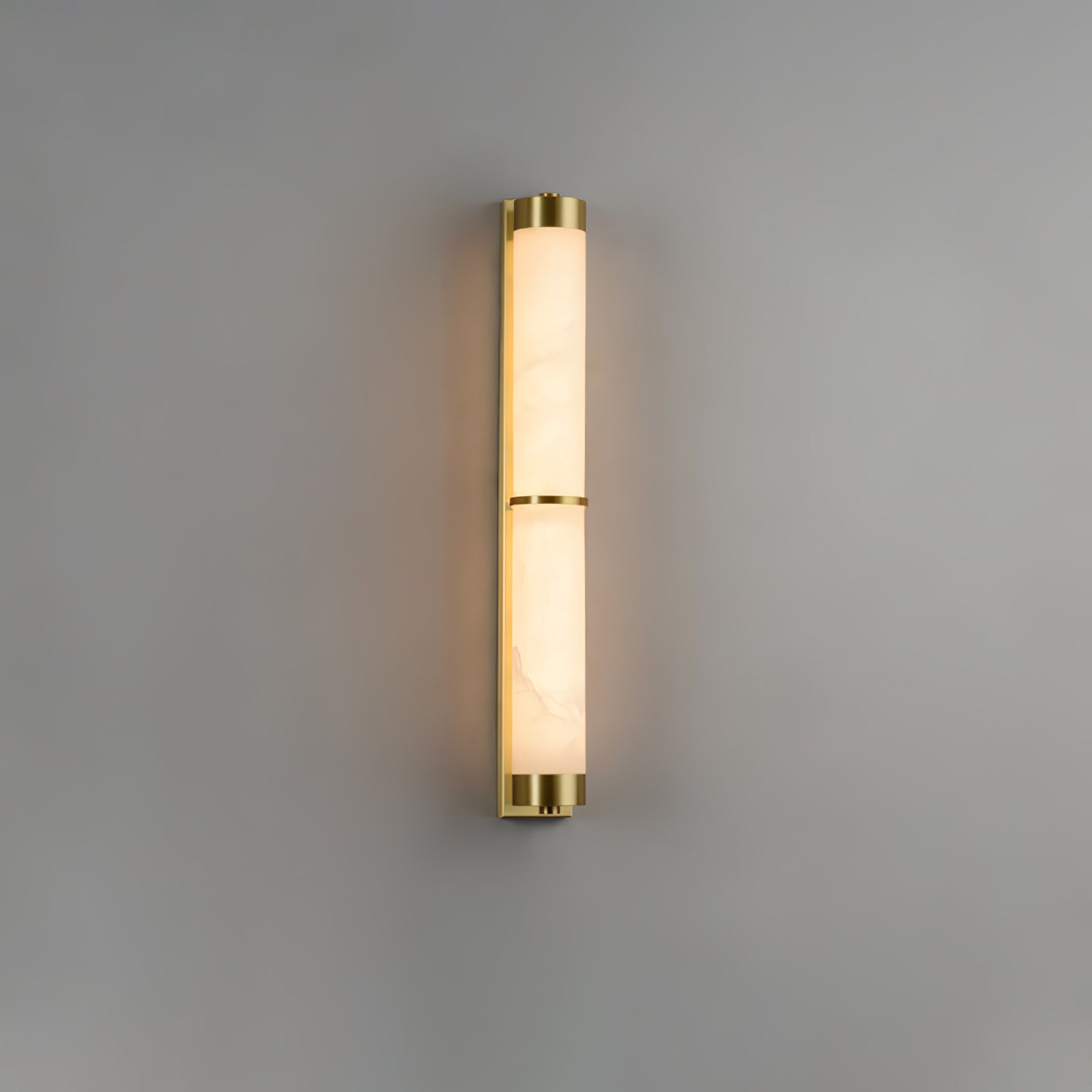 Alabaster Cylindra Brass Wall Light