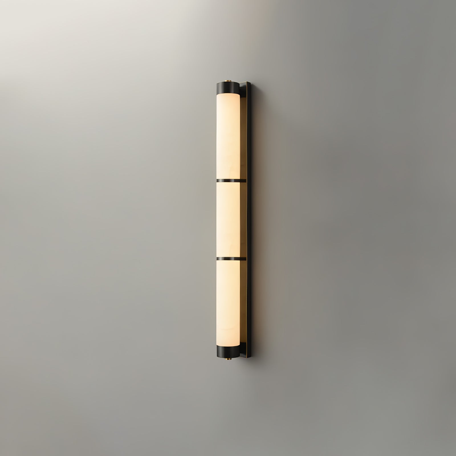 Alabaster Cylindra Brass Wall Light