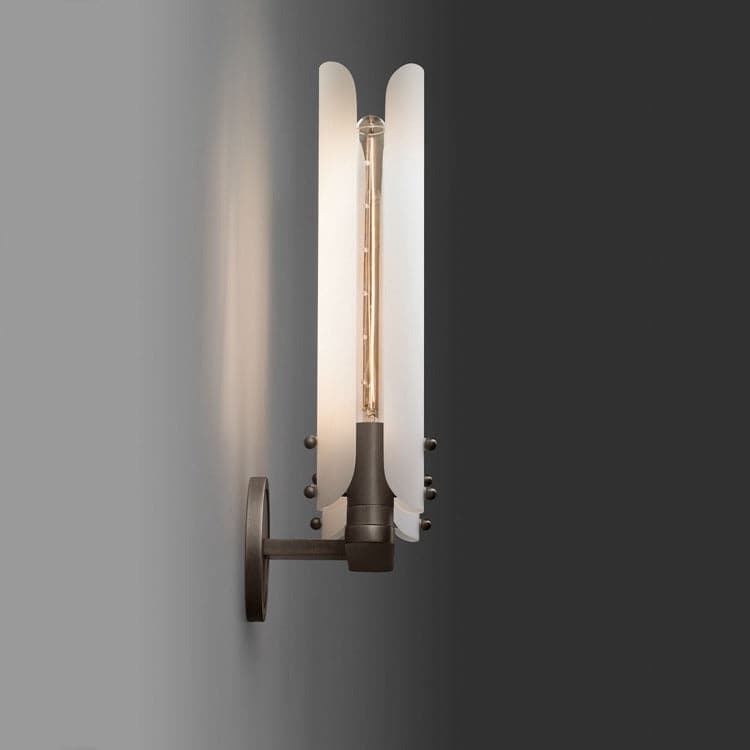 Alen Double White Glass Shad Wall Sconce