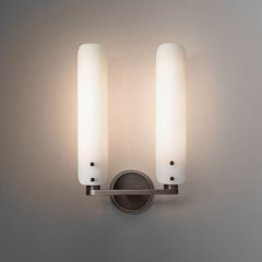 Alen Double White Glass Shad Wall Sconce