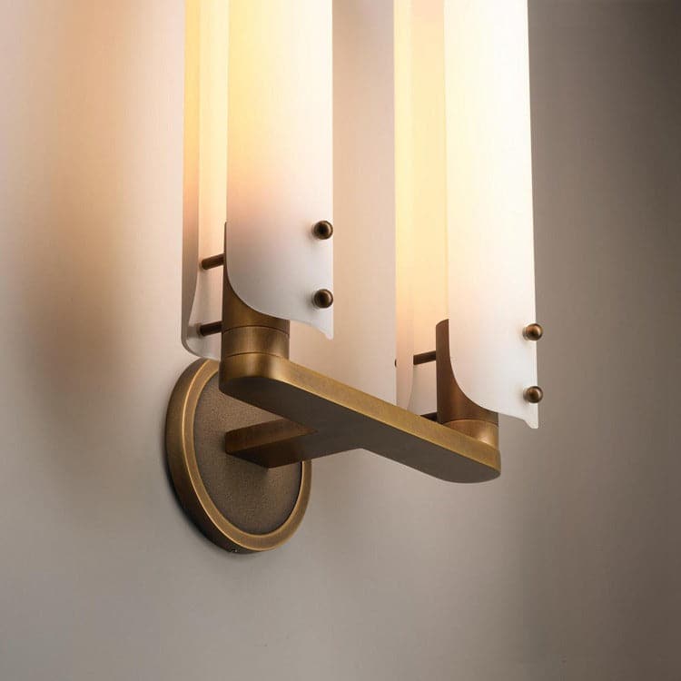 Alen Double White Glass Shad Wall Sconce