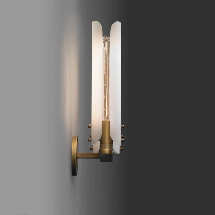 Alen Double White Glass Shad Wall Sconce