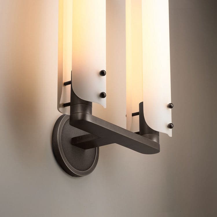 Alen Double White Glass Shad Wall Sconce