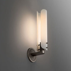 Alen Single White Glass Shad Wall Sconce