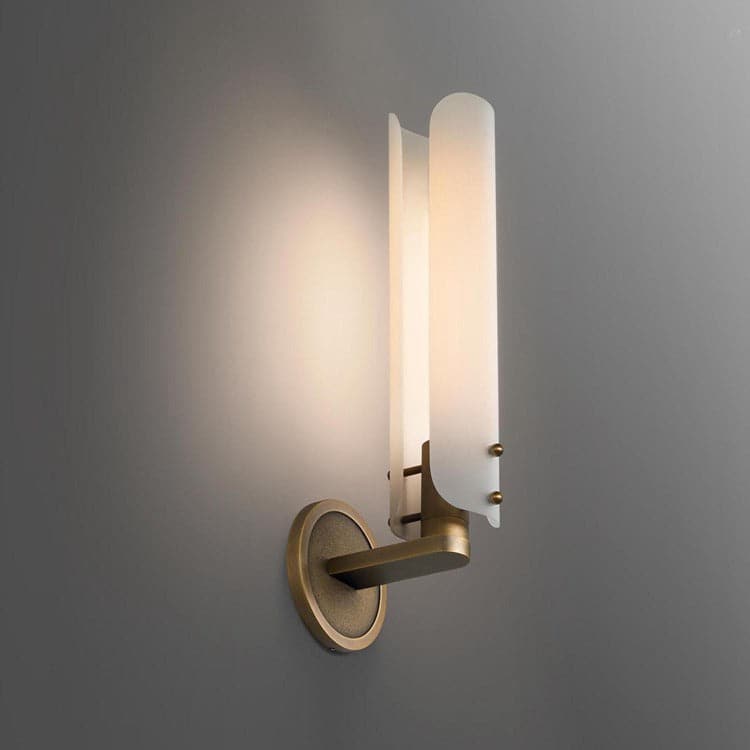 Alen Single White Glass Shad Wall Sconce