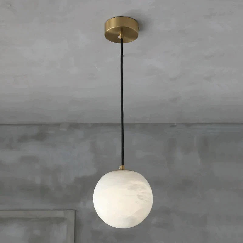 Alabaster Global Ball Pendant Light For Kitchen Island