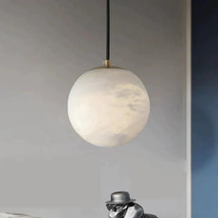 Alabaster Global Ball Pendant Light For Kitchen Island