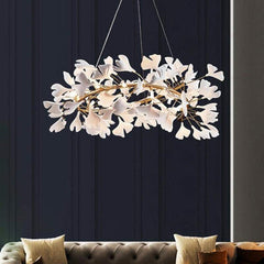 Ceramic Ginkgo Round Chandelier