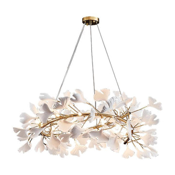 Ceramic Ginkgo Round Chandelier