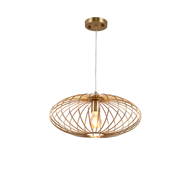 Mid-century Bronze Pendant Light With Plated Polished Copper Stainless Steel Shade