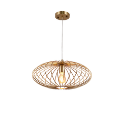 Mid-century Bronze Pendant Light With Plated Polished Copper Stainless Steel Shade