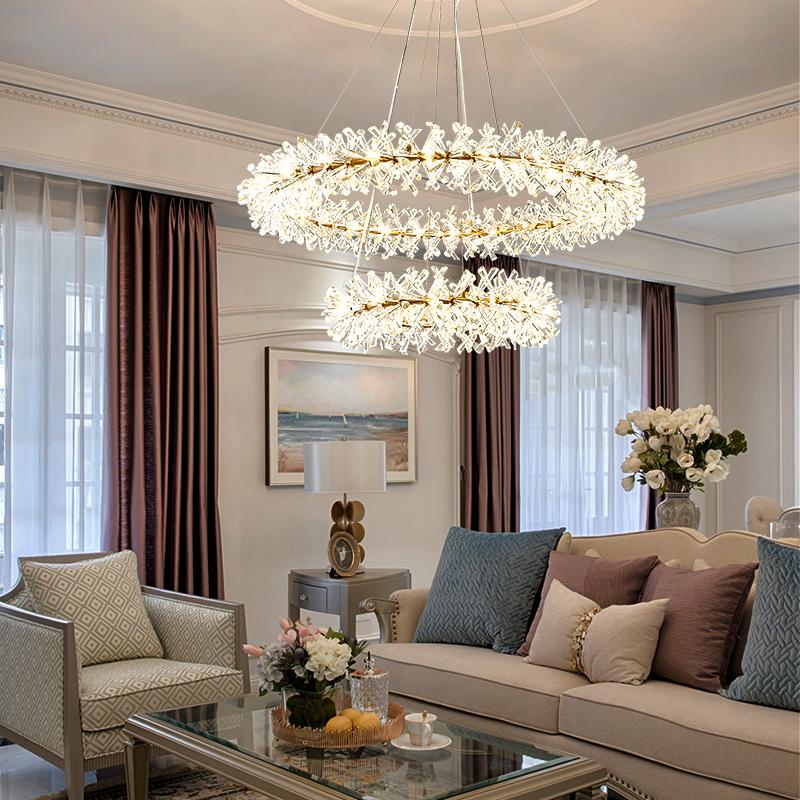 Frozen Ice Crystal Chandelier Light For Living Room Dining Hall