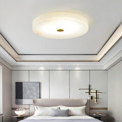 Alabaster Flush Mounted Round Led Chandelier H