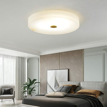 Alabaster Flush Mounted Round Led Chandelier H