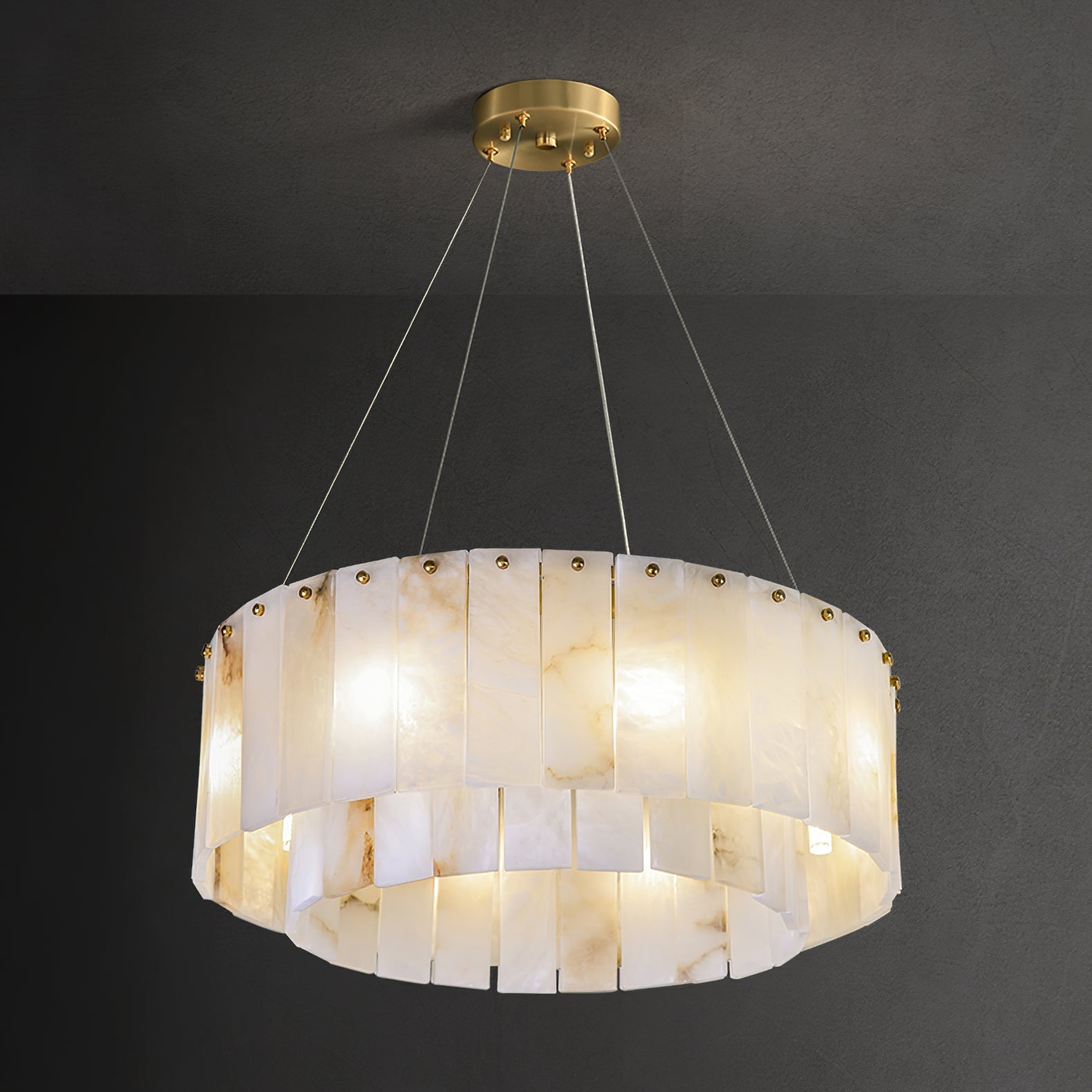 Alabaster Rock  Round Chandelier