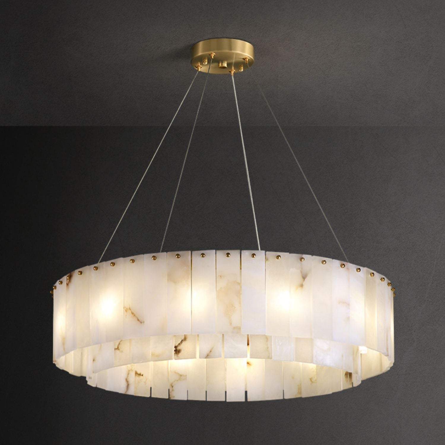 Alabaster Rock  Round Chandelier