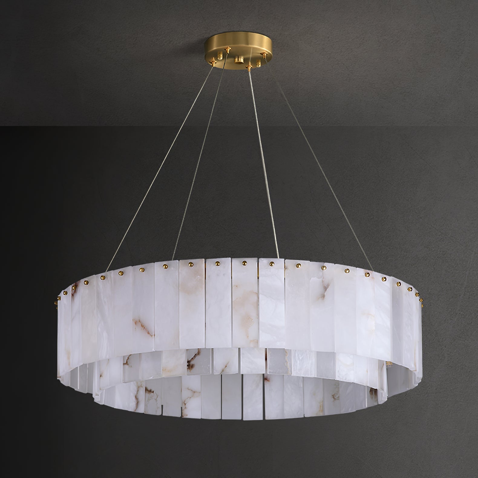 Alabaster Rock  Round Chandelier