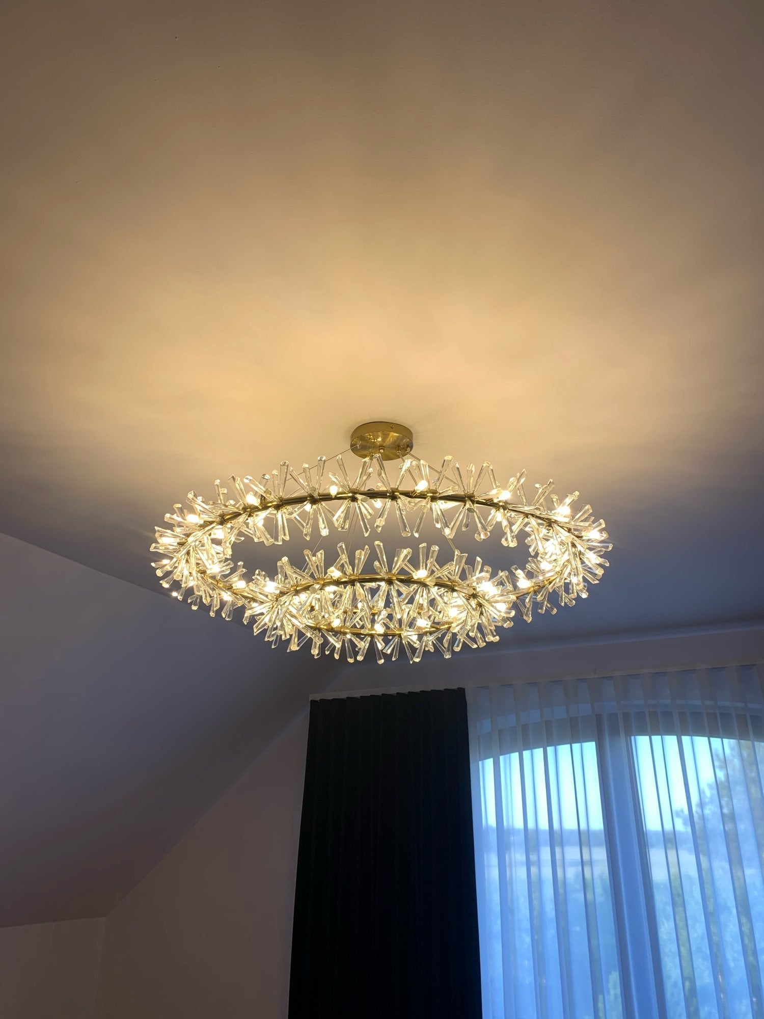 Frozen Ice Crystal Chandelier Light For Living Room Dining Hall