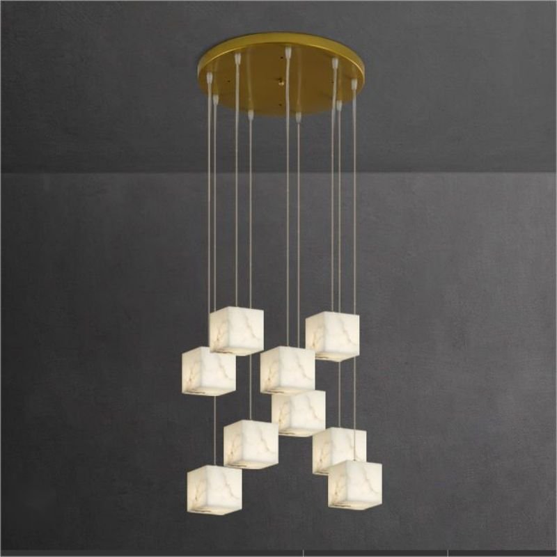 Alabaster Cubic Chandelier Light