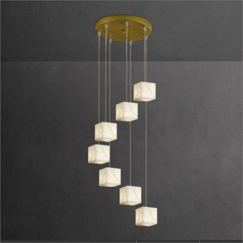 Alabaster Cubic Chandelier Light