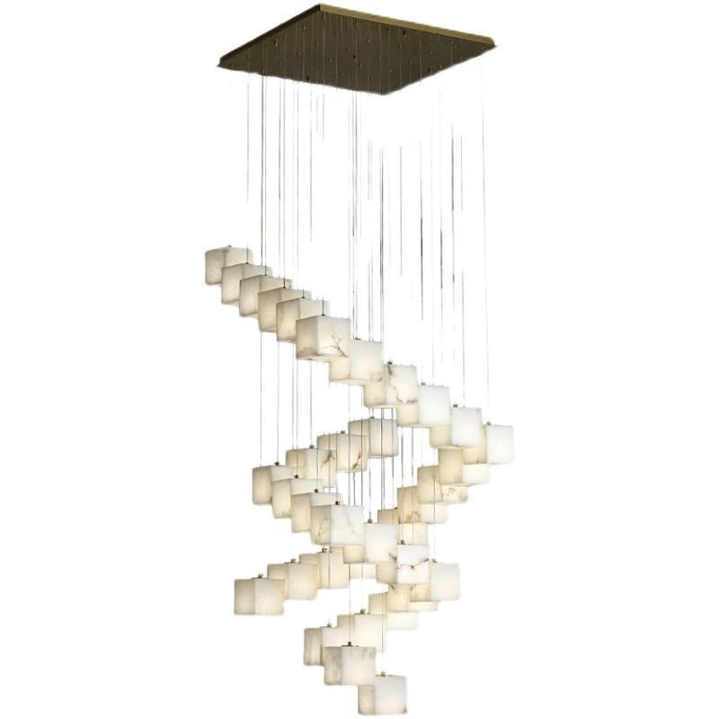 Alabaster Cubic Chandelier Light