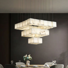 Alabaster Cubic Chandelier Light