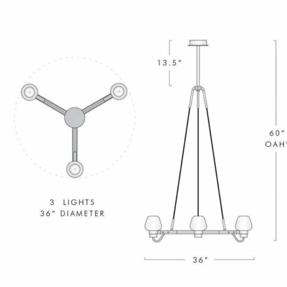 Belier Chandelier 3 Lights