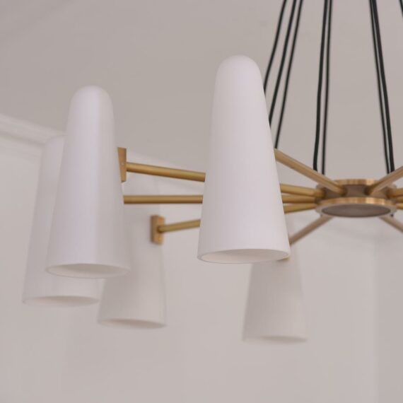 Ceramic White Round Chandelier 10-Lights