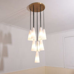 Ceramic White Round Chandelier 45cm