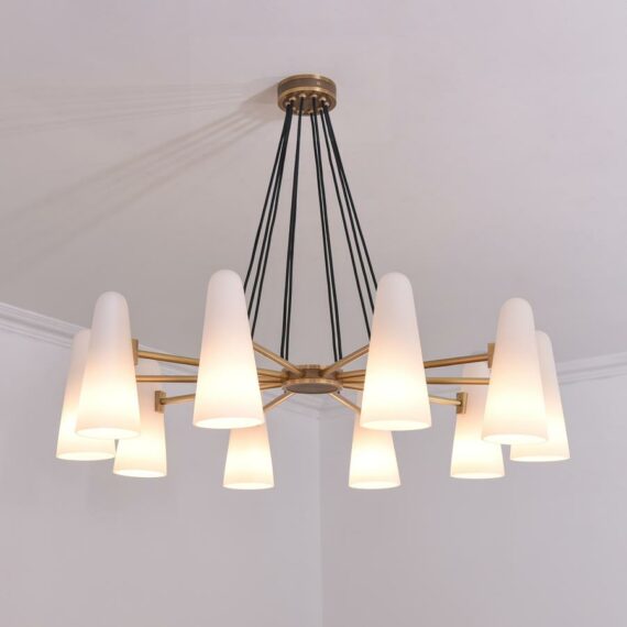 Ceramic White Round Chandelier 10-Lights