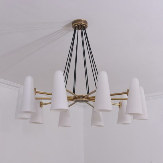 Ceramic White Round Chandelier 10-Lights