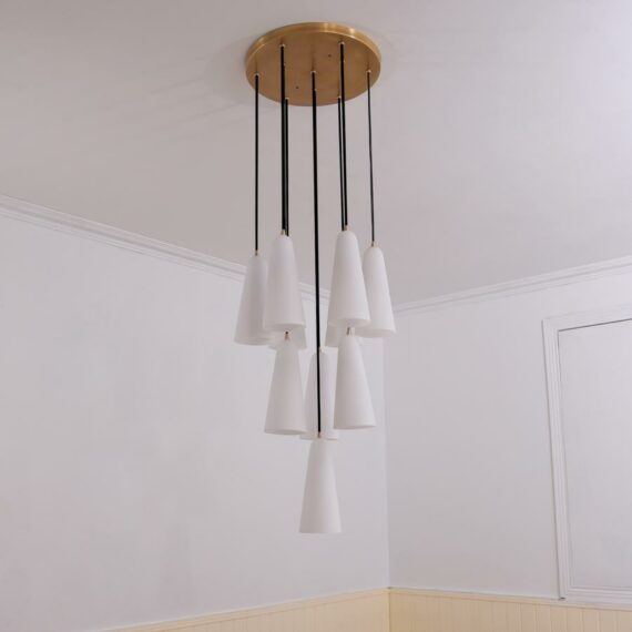 Ceramic White Round Chandelier 45cm