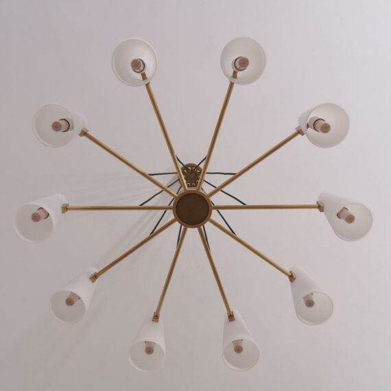 Ceramic White Round Chandelier 10-Lights