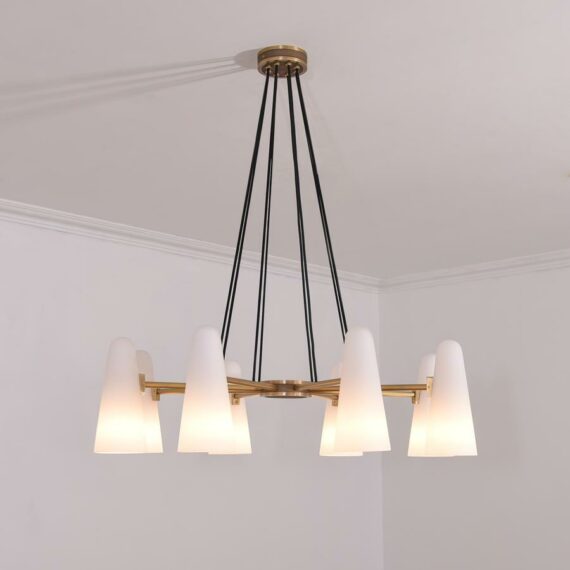 Ceramic White Round Chandelier 8-Lights