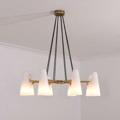 Ceramic White Round Chandelier 8-Lights