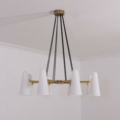 Ceramic White Round Chandelier 8-Lights