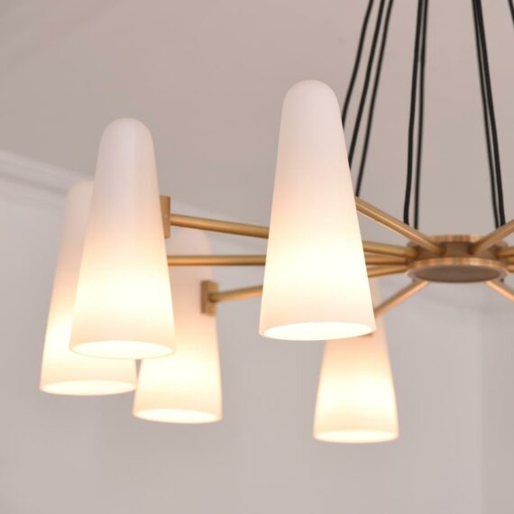 Ceramic White Round Chandelier 10-Lights